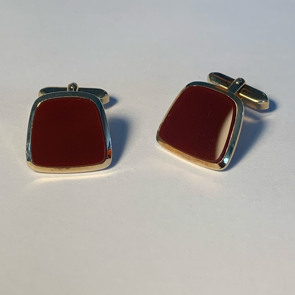 Brown Gold Vintage Cufflinks - Picture 1 of 9